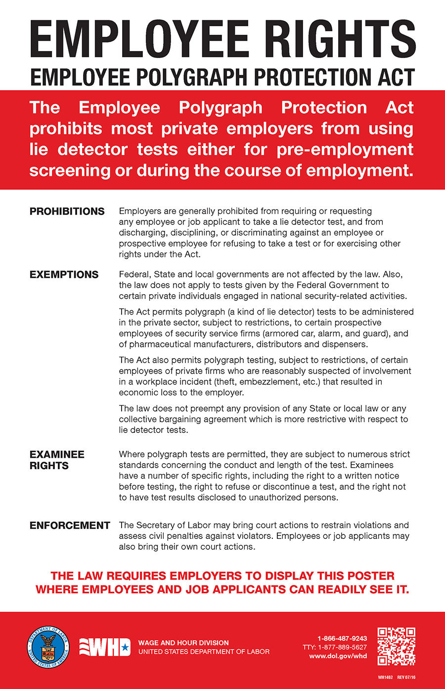 Federal Employee Polygraph Protection Act poster